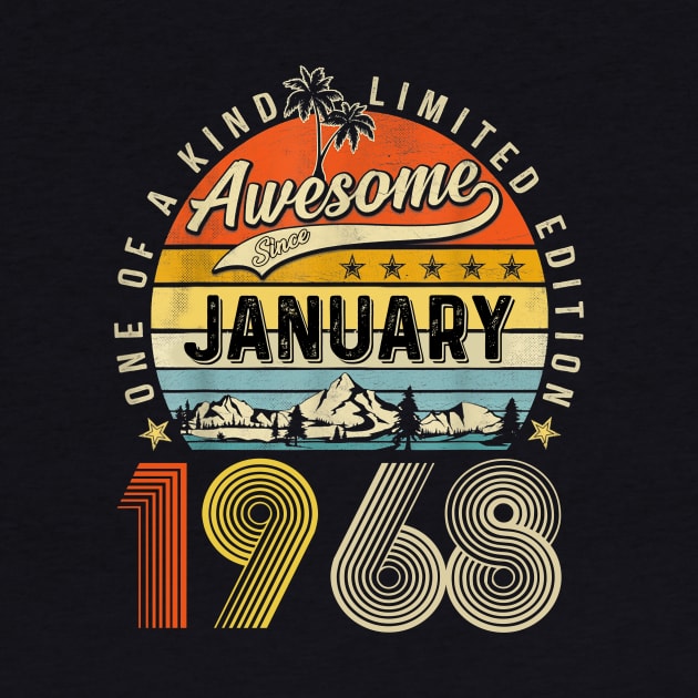 Awesome Since January 1968 Vintage 55th Birthday by PlumleelaurineArt